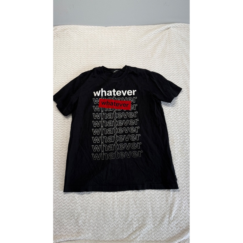 Diesel Mens Whatever Graphic T-Shirt Black Short Sleeve Crew Neck Cotton Tee